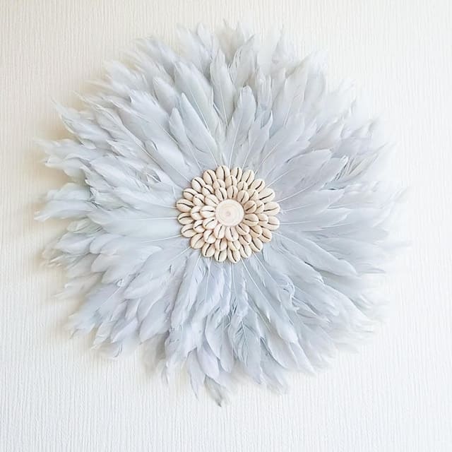 boho flower wallhanging  gray