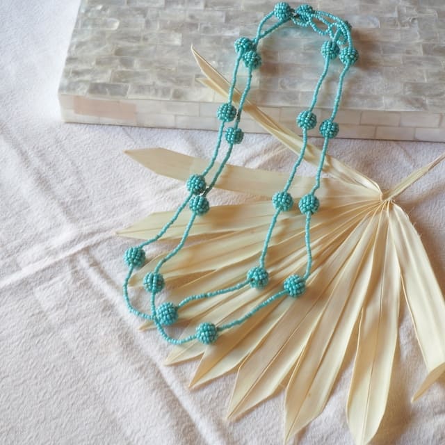 AMEdama necklace   simple turquoise 3way  beads