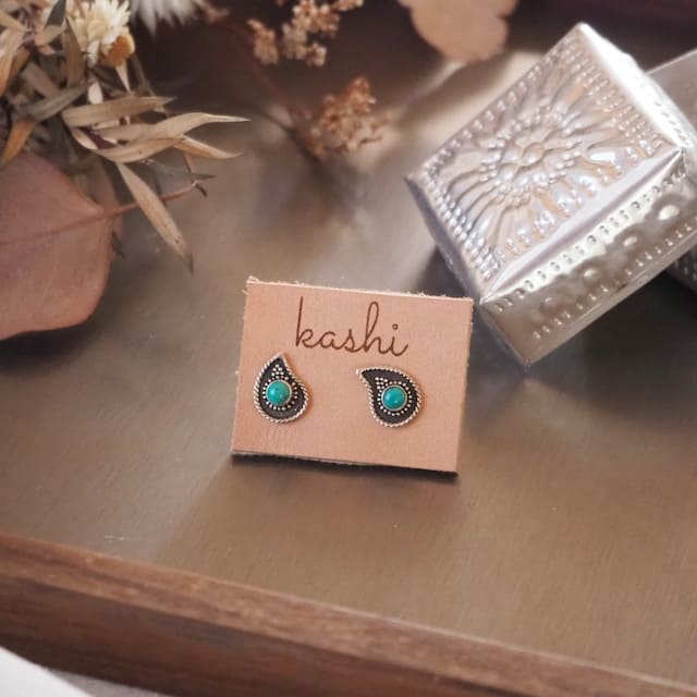 ?LuUna silver?　paizley   turquoise   silver925ピアス
