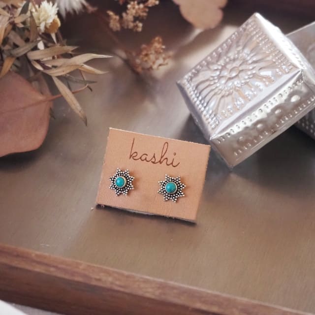 ?LuUna silver?　sun   turquoise  silver925ピアス