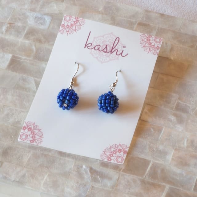 AMEdama pierce   blue  beads