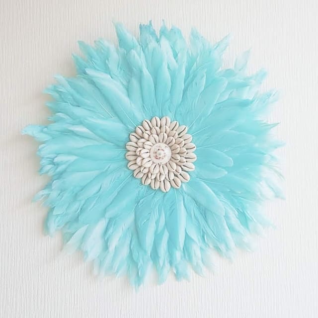 boho flower wallhanging  turquoise