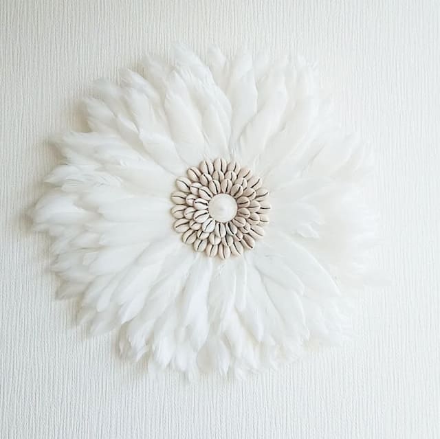 boho flower wallhanging  white